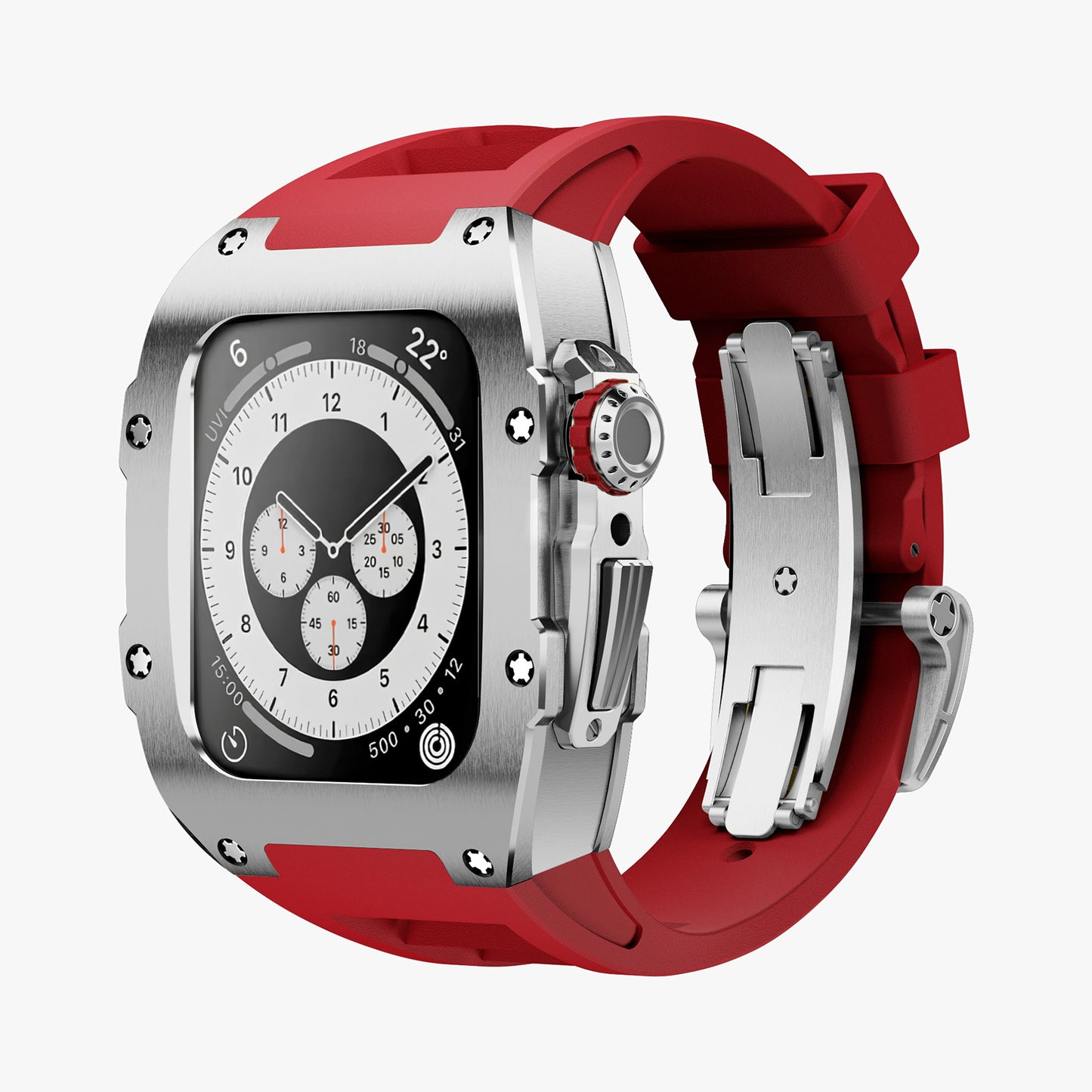 Silver Titanium Apple Watch Case SPORTS Modification Kit