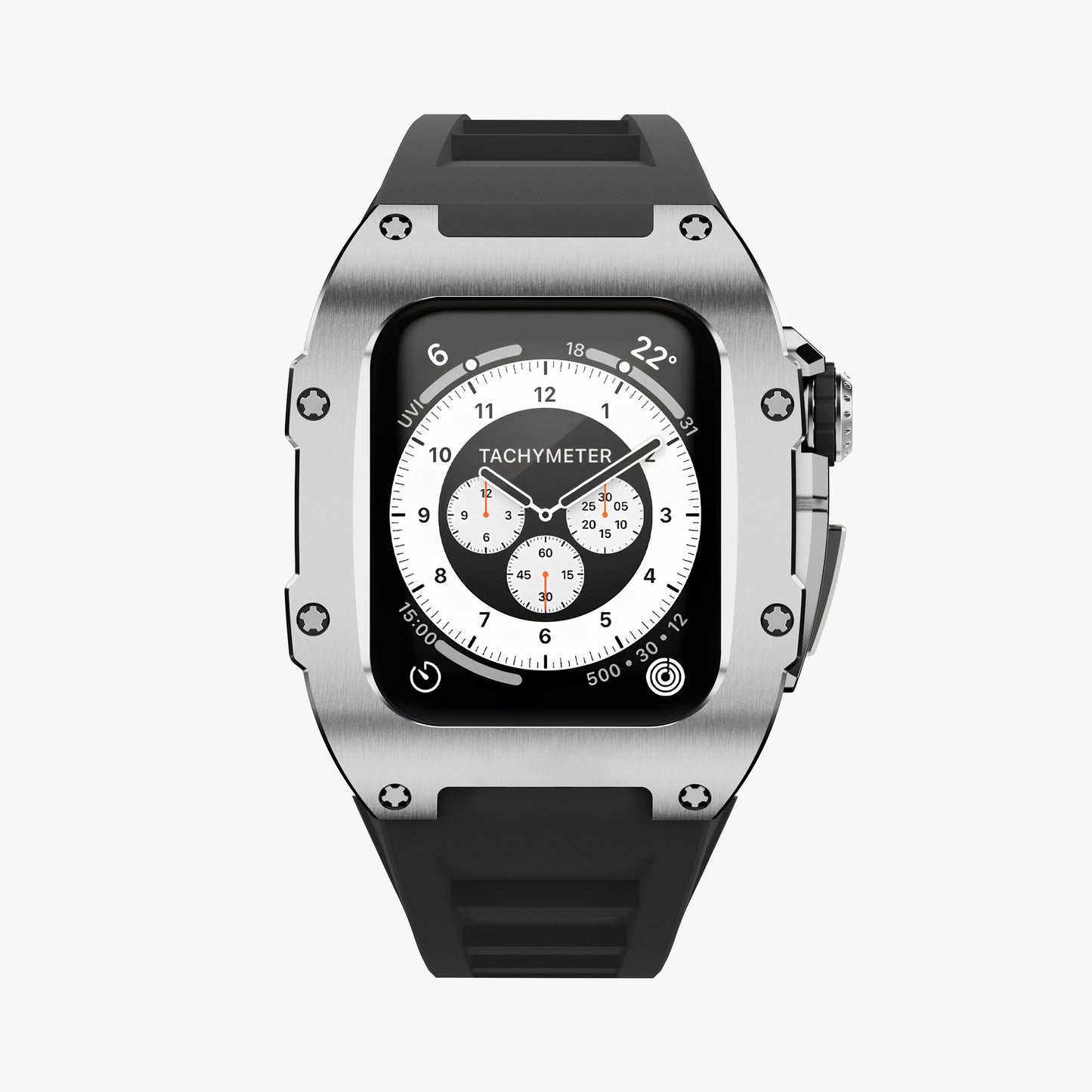 Silver Titanium Apple Watch Case SPORTS Modification Kit
