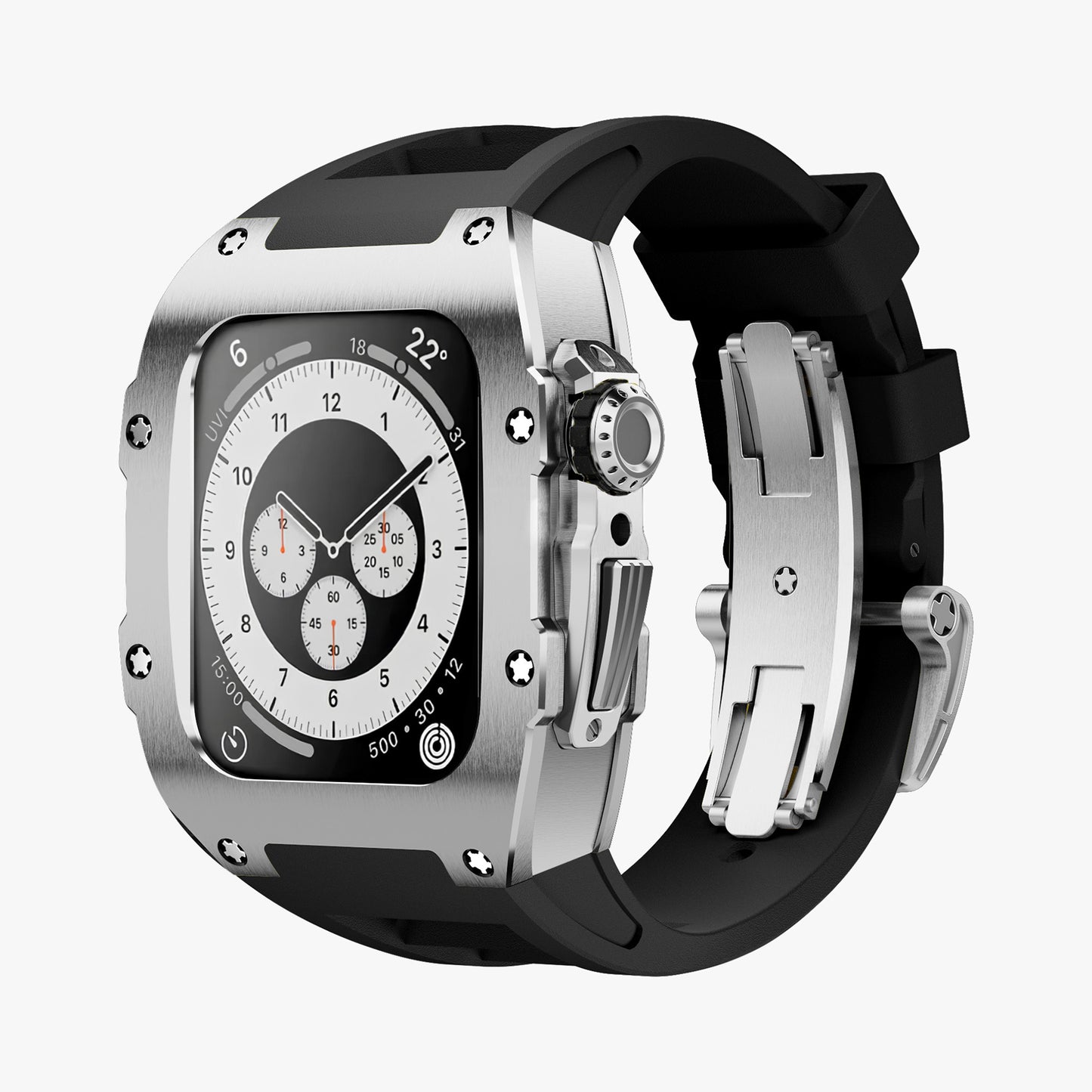 Silver Titanium Apple Watch Case SPORTS Modification Kit