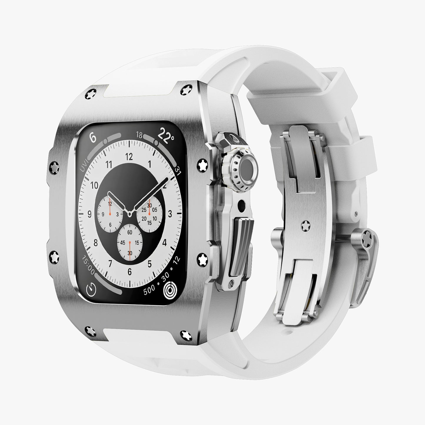 Silver Titanium Apple Watch Case SPORTS Modification Kit