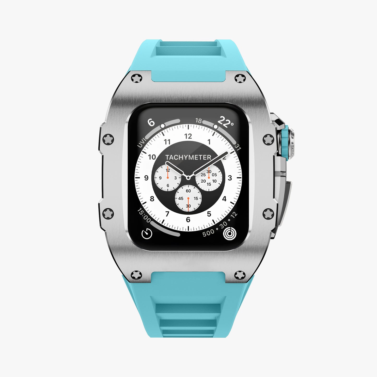 Silver Titanium Apple Watch Case SPORTS Modification Kit
