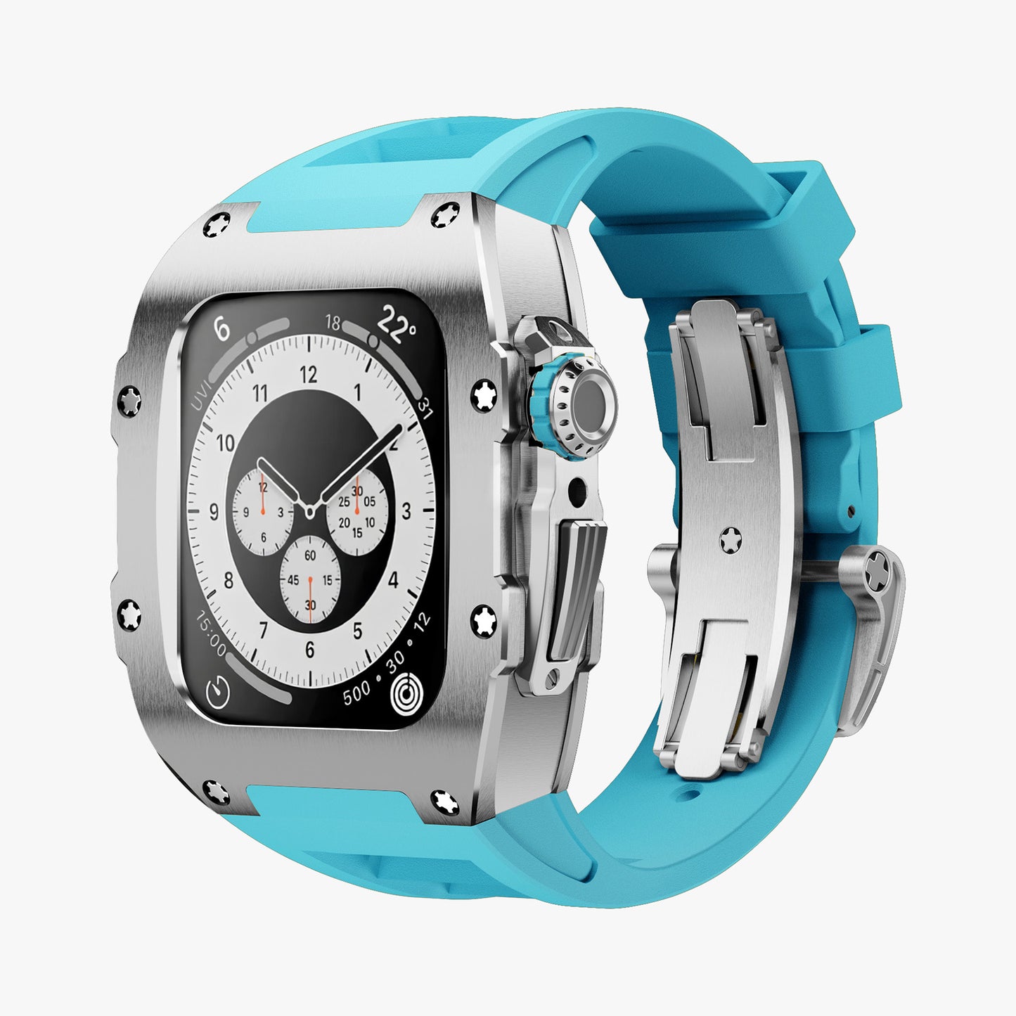 Silver Titanium Apple Watch Case SPORTS Modification Kit
