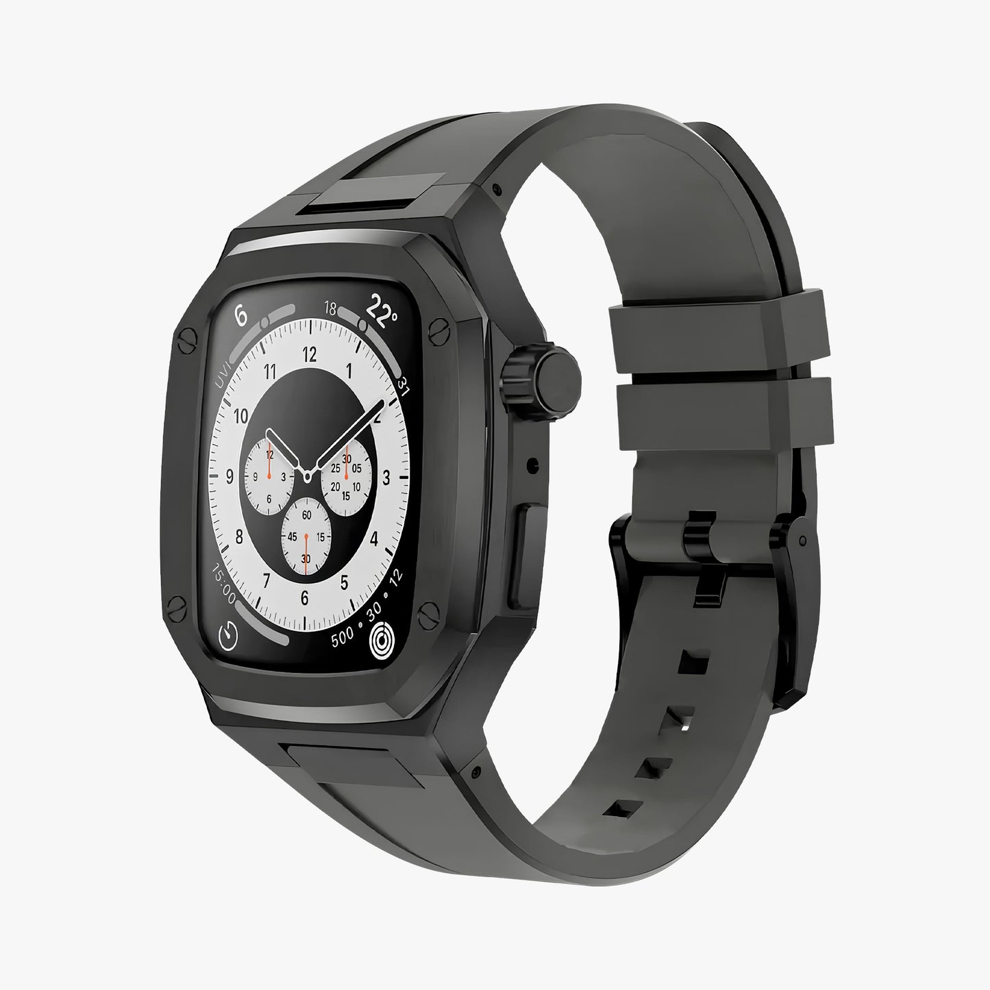 Stainless Steel Apple Watch Case APEX - Silicone Band