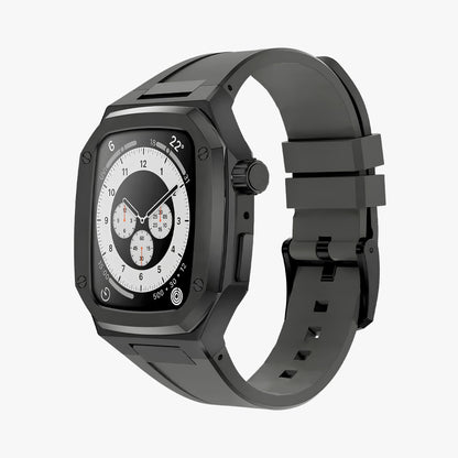 Stainless Steel Apple Watch Case APEX - Silicone Band